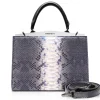 Ammoment - Jena Handbag Large in Python - Baikal Blue - Luxury High Quality Leather Bag - Avvenice^ Bags