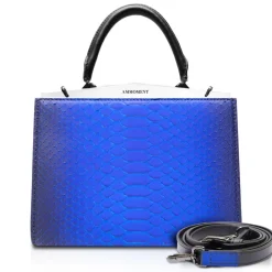 Ammoment - Jena Handbag Large in Python - Petale Blue - Luxury High Quality Leather Bag - Avvenice^ Bags
