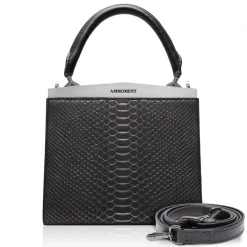 Ammoment - Jena Handbag Small in Python - Pepite Rose - Luxury High Quality Leather Bag - Avvenice