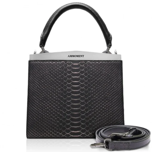 Ammoment - Jena Handbag Small in Python - Pepite Rose - Luxury High Quality Leather Bag - Avvenice
