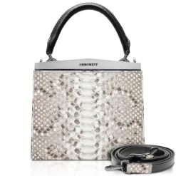 Ammoment - Jena Handbag Small in Python - Roccia - Luxury High Quality Leather Bag - Avvenice^ Bags