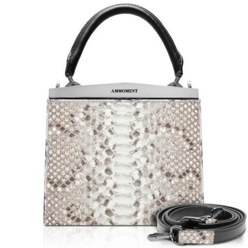 Ammoment - Jena Handbag Small in Python - Roccia - Luxury High Quality Leather Bag - Avvenice^ Bags
