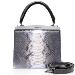 Ammoment - Jena Handbag Small in Python - Baikal Blue - Luxury High Quality Leather Bag - Avvenice^ Bags
