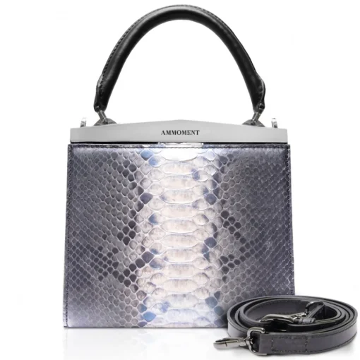 Ammoment - Jena Handbag Small in Python - Baikal Blue - Luxury High Quality Leather Bag - Avvenice^ Bags