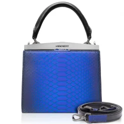 Ammoment - Jena Handbag Small in Python - Petale Blue - Luxury High Quality Leather Bag - Avvenice^ Bags