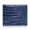 Ammoment - Nile Crocodile in Antique Navy - Leather Bifold Wallet with Center Flap - Avvenice^ Wallets