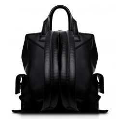 Ammoment - Ostrich in Tahitian Pearl Black - Leather Zane Small Backpack - Avvenice^ Backpacks