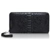 Ammoment - Python in Black - Leather Large Long Zipper Wallet - Avvenice^ Wallets