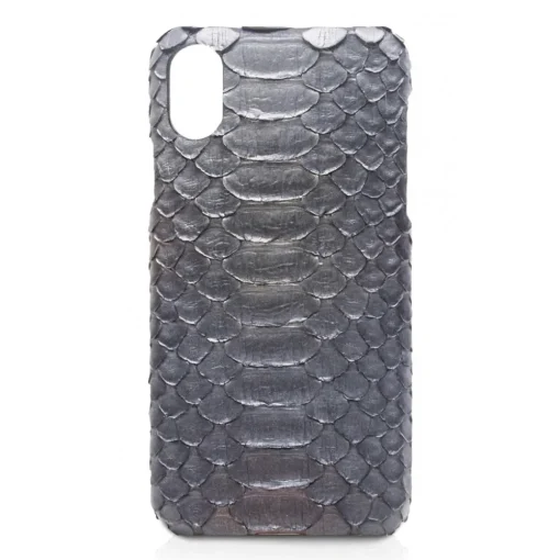 Ammoment - Python in Calcite Grey - Leather Cover - iPhone X - Avvenice