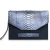Ammoment - Python in Calcite Grey - Leather Pete Clutch Bag - Avvenice^ Bags