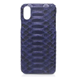Ammoment - Python in Navy - Leather Cover - iPhone X - Avvenice^ Case