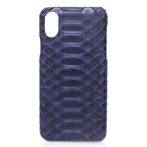 Ammoment - Python in Navy - Leather Cover - iPhone X - Avvenice^ Case