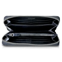 Ammoment - Python in NYX Blue - Leather Long Zipper Wallet - Avvenice^ Wallets