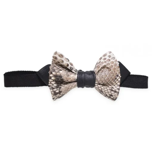 Ammoment - Python in Roccia - Leather Victor Bow Tie - Avvenice^ Ties & Bow Ties