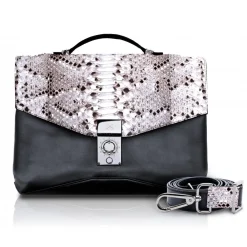 Ammoment - Python in Roccia - Leather Briefcase - Orion Business Bag - Avvenice^ Bags