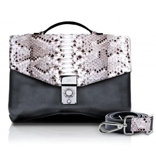 Ammoment - Python in Roccia - Leather Briefcase - Orion Business Bag - Avvenice^ Bags