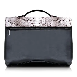 Ammoment - Python in Roccia - Leather Briefcase - Orion Business Bag - Avvenice^ Bags