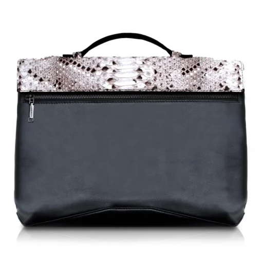 Ammoment - Python in Roccia - Leather Briefcase - Orion Business Bag - Avvenice^ Bags