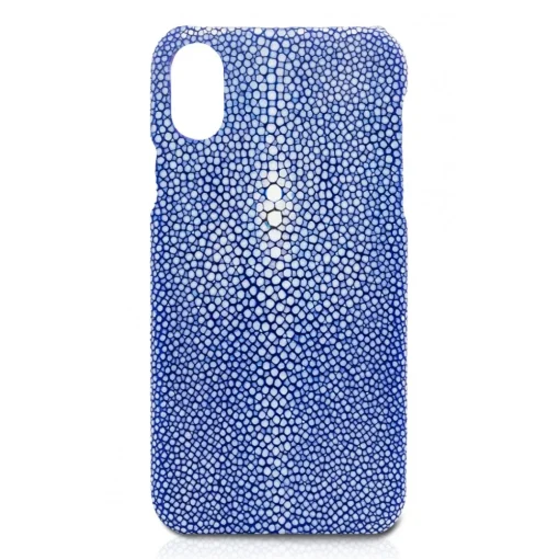 Ammoment - Stingray in Blue - Leather Cover - iPhone X - Avvenice^ Case