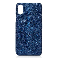 Ammoment - Stingray in Glitter Metallic Blue - Leather Cover - iPhone X - Avvenice^ Case