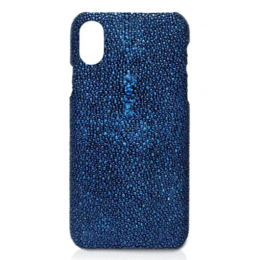 Ammoment - Stingray in Glitter Metallic Blue - Leather Cover - iPhone X - Avvenice^ Case