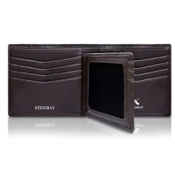 Ammoment - Stingray in Glitter Metallic Brown - Leather Bifold Wallet with Center Flap - Avvenice^ Wallets