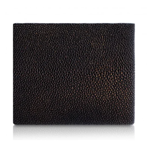 Ammoment - Stingray in Glitter Metallic Brown - Leather Bifold Wallet with Center Flap - Avvenice^ Wallets