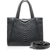 Ammoment - Vesper Bag Large in Python - Black - Luxury High Quality Leather Bag - Avvenice^ Bags