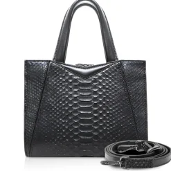 Ammoment - Vesper Bag Large in Python - Black - Luxury High Quality Leather Bag - Avvenice^ Bags