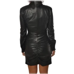 Aniye By - Faux Leather Mini Dress - Black - Dress - Made in Italy - Luxury Exclusive Collection - Avvenice
