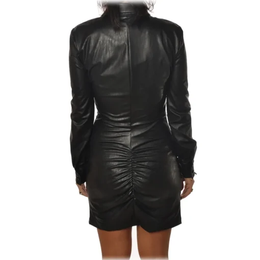 Aniye By - Faux Leather Mini Dress - Black - Dress - Made in Italy - Luxury Exclusive Collection - Avvenice