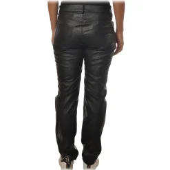 Aniye By - Faux Leather Pants with Tie Detail - Black - Pants - Made in Italy - Luxury Exclusive Collection - Avvenice