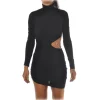 Aniye By - Short Dress Model with Standing Collar - Black - Dress - Made in Italy - Luxury Exclusive Collection - Avvenice^ Dresses