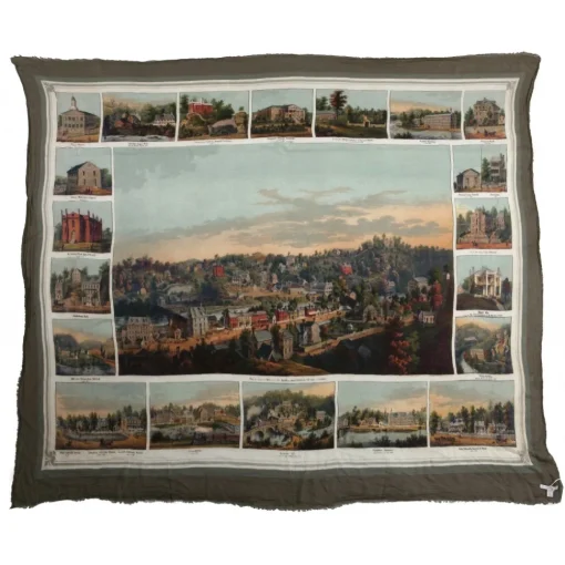 813 - Annalisa Giuntini - Silk Scarf with Citizen Landscapes - Scarves and Foulard - Scarf of High Quality Luxury - Avvenice^ Scarves