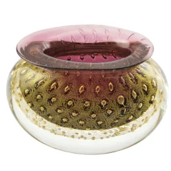 Ars Cenedese Murano - Bollinato Bown 24k Gold - Ruby - Handcrafted Venetian Vase Handmade by Venetian Glassmasters - Luxury - Avvenice^ Home Accessories