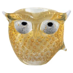 Ars Cenedese Murano - Bollinato Owl 24k Gold - White - Handcrafted Venetian Vase Handmade by Venetian Glassmasters - Luxury - Avvenice^ Home Accessories