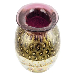 Ars Cenedese Murano - Bollinato Bown 24k Gold - Ruby - Handcrafted Venetian Vase Handmade by Venetian Glassmasters - Luxury - Avvenice^ Home Accessories