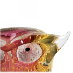 Ars Cenedese Murano - Bollinato Owl 24k Gold - Ruby - Handcrafted Venetian Vase Handmade by Venetian Glassmasters - Luxury - Avvenice^ Home Accessories