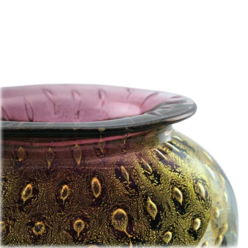 Ars Cenedese Murano - Bollinato Bown 24k Gold - Ruby - Handcrafted Venetian Vase Handmade by Venetian Glassmasters - Luxury - Avvenice^ Home Accessories