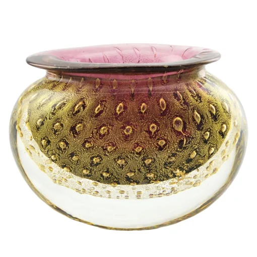 Ars Cenedese Murano - Bollinato Bown 24k Gold - Ruby - Handcrafted Venetian Vase Handmade by Venetian Glassmasters - Luxury - Avvenice^ Home Accessories