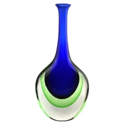 Ars Cenedese Murano - Sommerso Bottle - Blue Green - Handcrafted Venetian Vase Handmade by Venetian Glassmasters - Luxury - Avvenice^ Home Accessories
