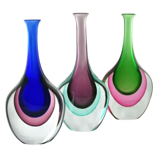 Ars Cenedese Murano - Sommerso Bottle - Blue Green - Handcrafted Venetian Vase Handmade by Venetian Glassmasters - Luxury - Avvenice^ Home Accessories