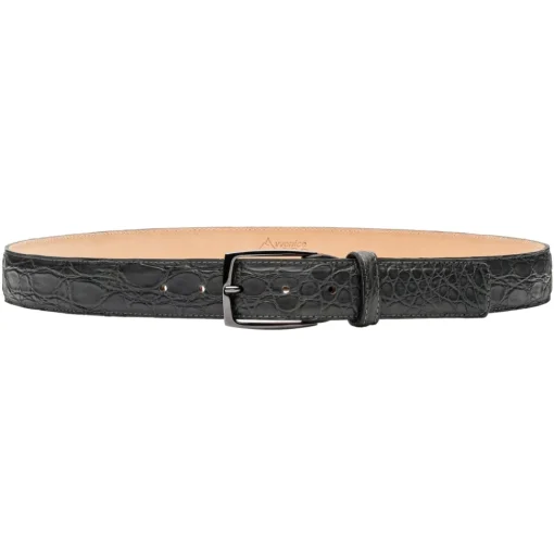 Avvenice - Astrea - Crocodile Belt - Anthracite - Handmade in Italy - Exclusive Luxury Collection -