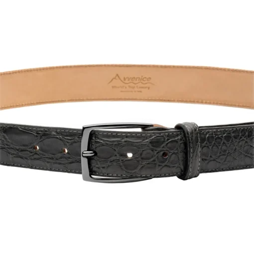 Avvenice - Astrea - Crocodile Belt - Anthracite - Handmade in Italy - Exclusive Luxury Collection -