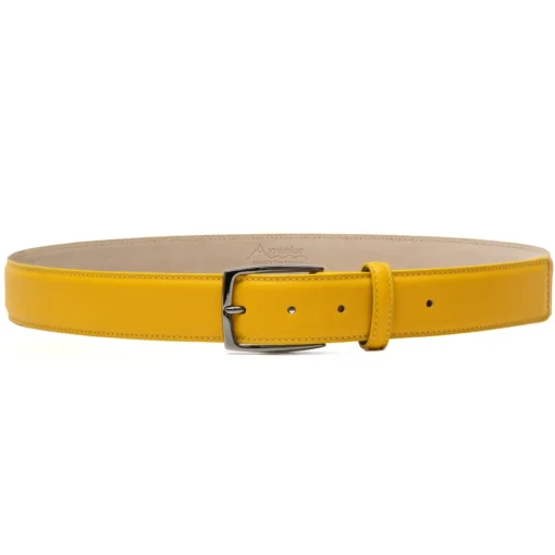 Avvenice - Astrea - Premium Leather Belt - Yellow - Handmade in Italy - Exclusive Luxury Collection -^ Belts