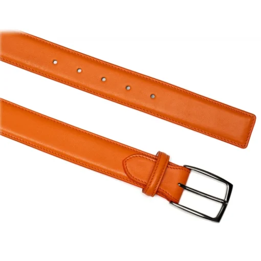 Avvenice - Astrea - Premium Leather Belt - Orange - Handmade in Italy - Exclusive Luxury Collection -