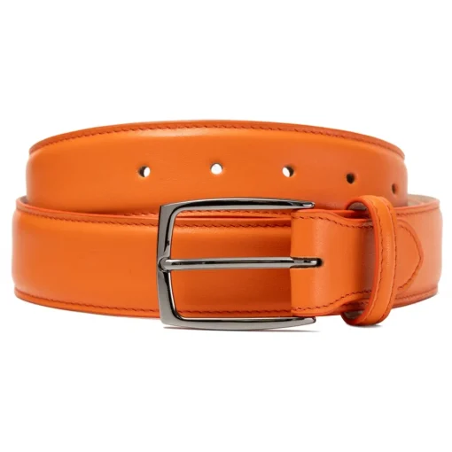 Avvenice - Astrea - Premium Leather Belt - Orange - Handmade in Italy - Exclusive Luxury Collection -