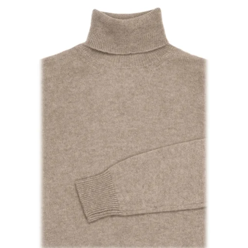 Avvenice - Athus - Man Loro Piana Cashmere Turtleneck Sweater - Tundra - Knitwear - Luxury Exclusive Collection -