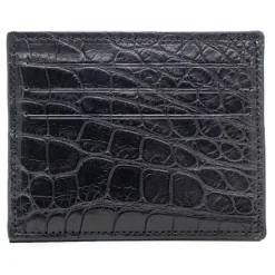 Avvenice - Crocodile Credit Card Holder - Black - Handmade in Italy - Exclusive Luxury Collection -