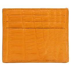 Avvenice - Crocodile Credit Card Holder - Orange - Handmade in Italy - Exclusive Luxury Collection -^ Wallets